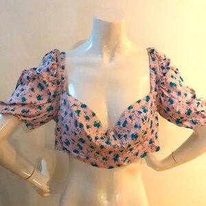 Crop top pink & blue 2X